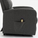 Poltrona alzapersona Lorena un motore in tessuto grigio