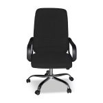 Poltrona da ufficio CR106H in tessuto nero e base cromata