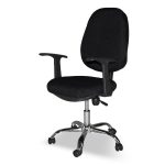 Poltrona da ufficio CR415 tessuto nero con base cromata