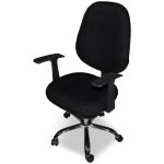 Poltrona da ufficio CR415 tessuto nero con base cromata