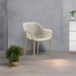 Poltrona design Atra caffè beige set 4 pezzi
