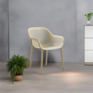 Poltrona design Atra caffè beige set 4 pezzi