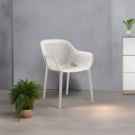 Poltrona design Atra grigio bianco set 4 pezzi