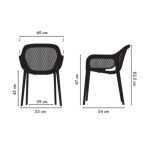 Poltrona design Atra grigio bianco set 4 pezzi