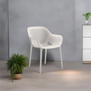 Poltrona design Atra grigio bianco set 4 pezzi
