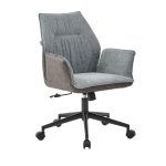 Poltrona girevole Citra con rotelle in retro elephant e seduta grigia