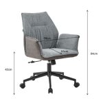 Poltrona girevole Citra con rotelle in retro elephant e seduta grigia