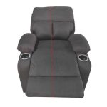 Poltrona recliner manuale Ninetta con portabicchieri in microfibra nero