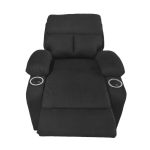 Poltrona recliner manuale Ninetta con portabicchieri in microfibra nero