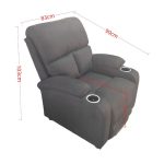 Poltrona recliner manuale Ninetta con portabicchieri in microfibra nero