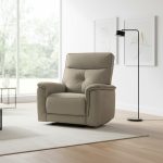 Poltrona relax Elysio con recliner elettrico in tessuto G093 sabbia
