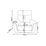 Poltrona relax Elysio con recliner elettrico in tessuto G268 grigio