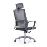 Poltrona ufficio Ica con schienale in rete e poggiatesta regolabile colore grigio