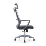 Poltrona ufficio Ica con schienale in rete e poggiatesta regolabile colore grigio