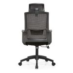 Poltrona ufficio Ica con schienale in rete e poggiatesta regolabile colore nero