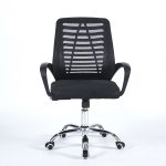 Poltrona ufficio New Bisk 48x51x88 cm. con mesh nero e base cromata