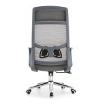 Poltrona ufficio Pasco con schienale in rete alto e reclinabile colore grigio