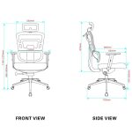 Poltrona ufficio Pumo con schienale in rete e poggiatesta regolabile colore nero