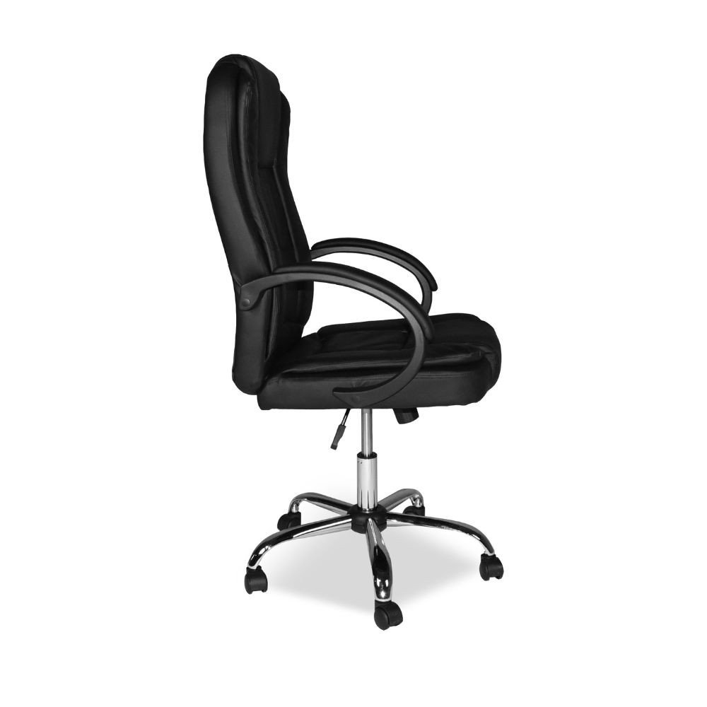 Poltrona ufficio presidenziale Millard ergonomica in ecopelle nero