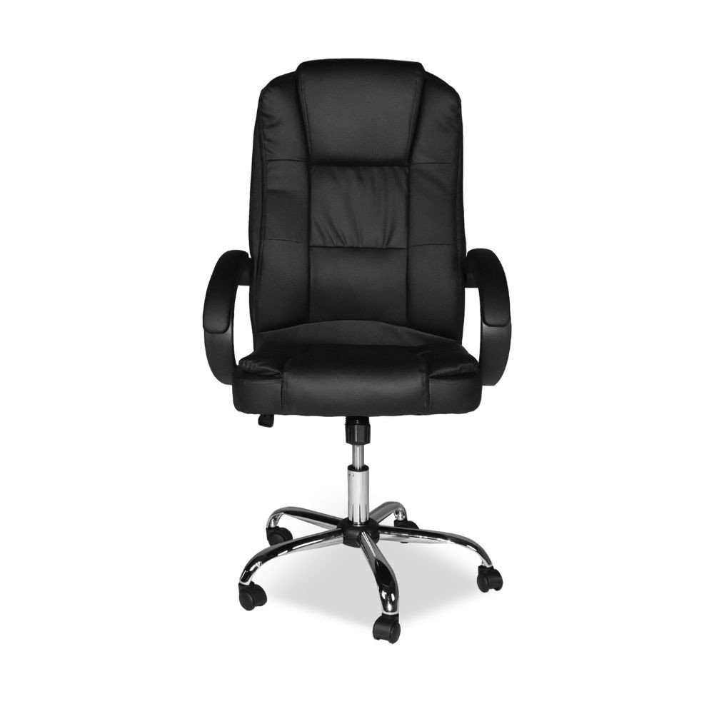 Poltrona ufficio presidenziale Millard ergonomica in ecopelle nero