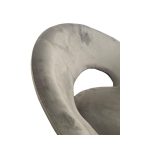 Poltroncina Etere in velluto grigio con gambe in metallo dorato set 2 pezzi