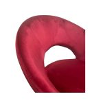 Poltroncina Etere in velluto rosso con gambe in metallo dorato set 2 pezzi