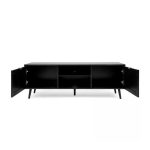 Porta TV Vienna56A 2 ante e vano a giorno nero con frontali effetto vimini