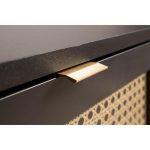 Porta TV Vienna56A 2 ante e vano a giorno nero con frontali effetto vimini