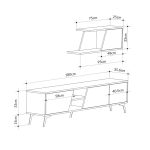 Porta tv Fiona rovere con anta antracite e mensola