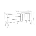 Porta tv Picadilly con struttura rovere e 2 ante a ribalta antracite