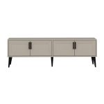 Porta tv Prime con 4 ante colore cashmere e maniglie e piedini neri