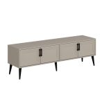Porta tv Prime con 4 ante colore cashmere e maniglie e piedini neri