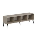 Porta tv Prime con 4 ante colore cashmere e maniglie e piedini neri