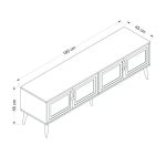 Porta tv Prime con 4 ante colore cashmere e maniglie e piedini neri