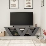 Porta tv Ralla colore antracite 158x30x40h