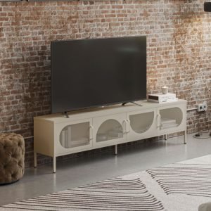Porta tv Tayra in metallo 4 ante 180 cm. colore crema