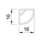 Profilo P53 alluminio lunghezza 1200mm. con schermo bianco con touch dimmer bianco