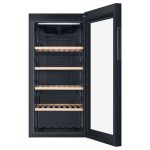 Haier Cantinetta Vino 117 Bottiglie, Classe G - Ripiani in Legno, Temperatura 0 - 20 °C, Vetro Anti UV, Luce LED colore Nero - WS120GA Wine Bank 60 Serie 5