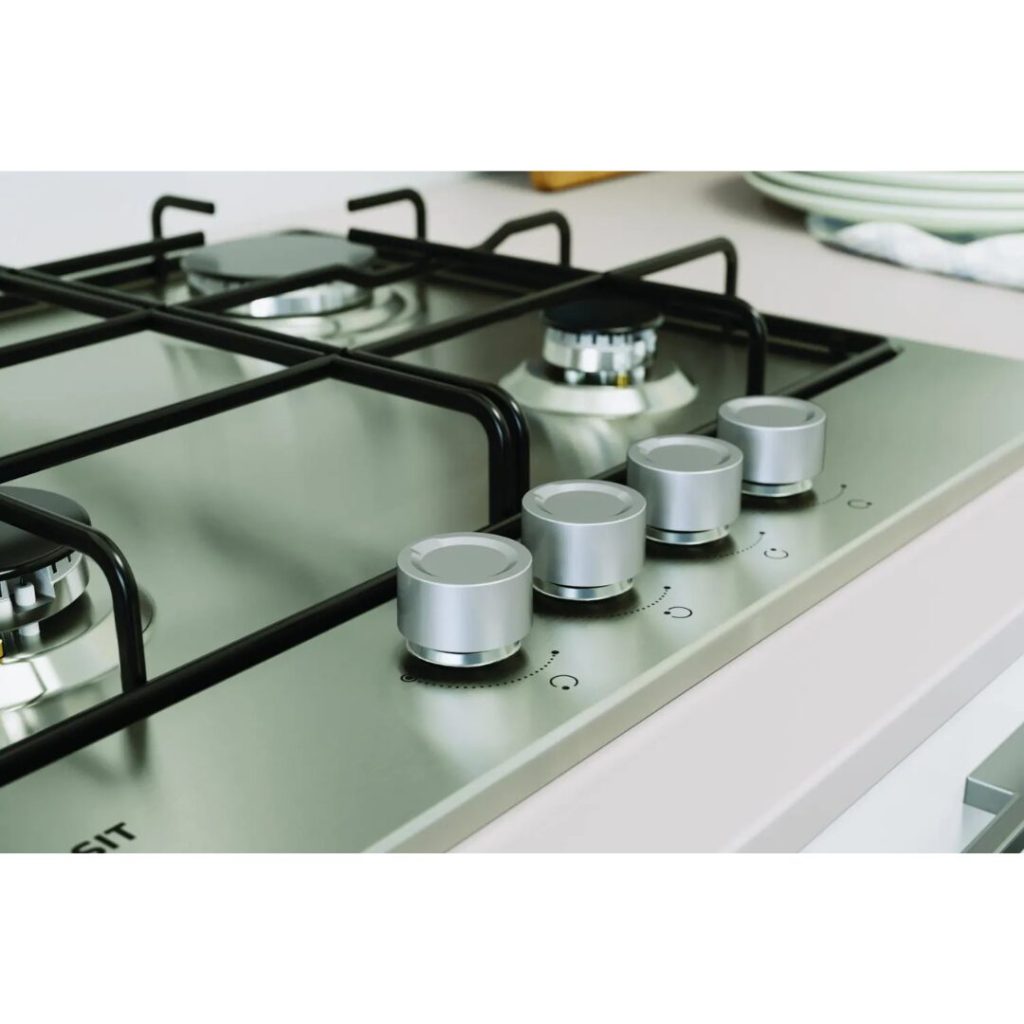 Indesit Piano Cottura 4 Fuochi a Gas Larghezza 58 cm in Acciaio Inox colore Inox - THP 642 IX/I 1