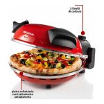 Forno Pizza Elettrico ARIETE Potenza 1200 Watt Timer con Pietra Refrattaria colore Rosso - 0909/00
