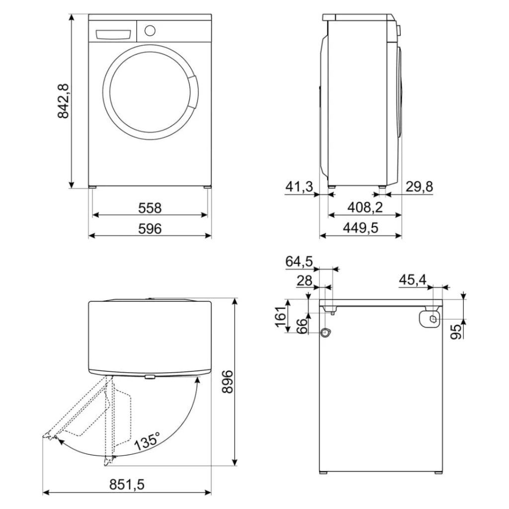 Lavatrice Slim SMEG 6 Kg 1200 giri - LBW62PCIT