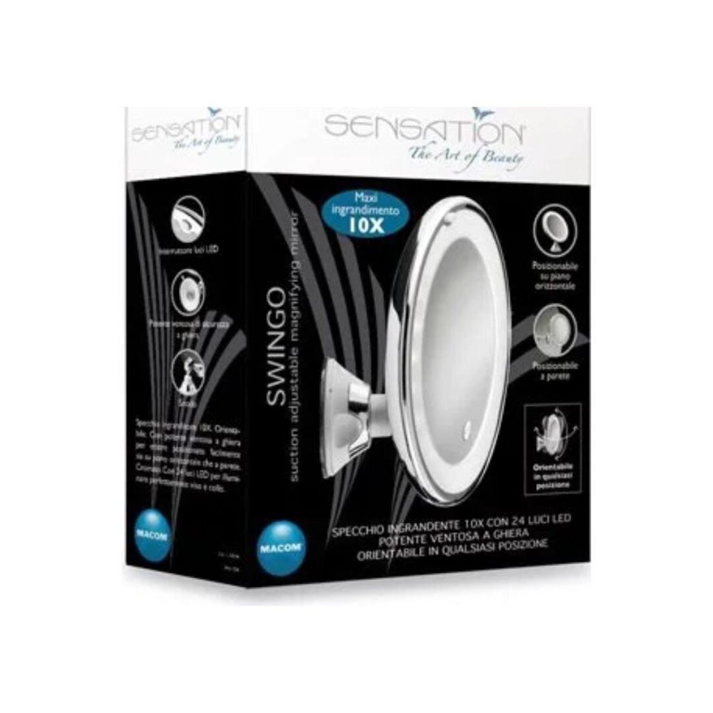 Specchio luminoso MACOM Ingrandimento 10x Base con Ventosa - SWINGO 224