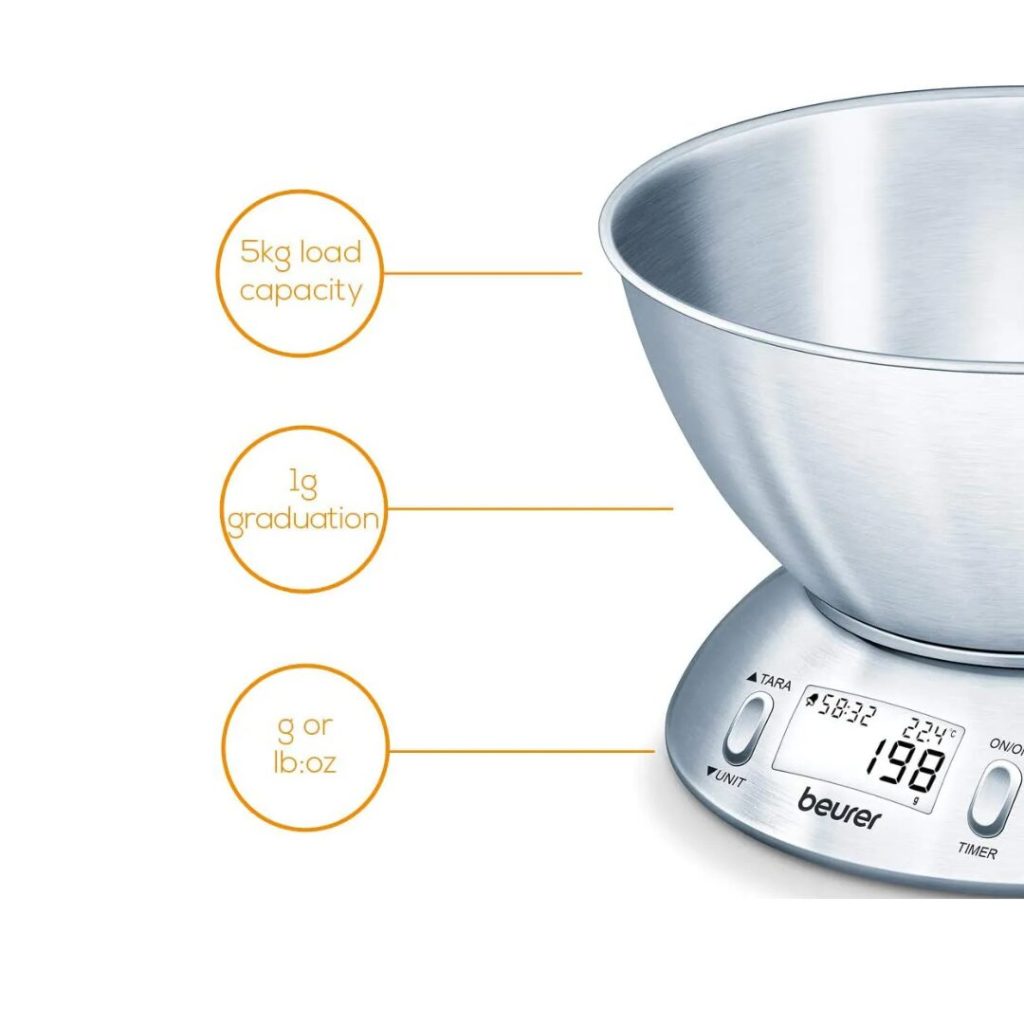 Bilancia da Cucina BEURER Elettronica Digitale con Ciotola1.5L - KS 54