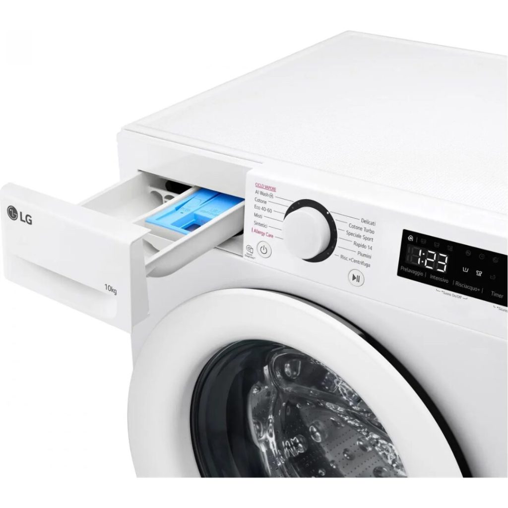 Lavatrice LG 10 Kg Classe A Centrifuga 1400 giri Motore Inverter Vapore AI DD - F4R3010NSWW
