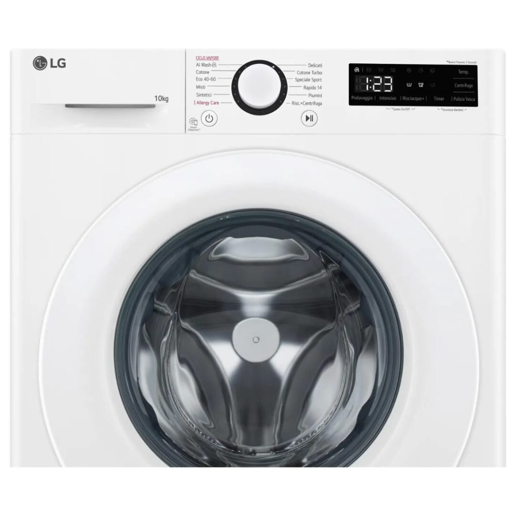 Lavatrice LG 10 Kg Classe A Centrifuga 1400 giri Motore Inverter Vapore AI DD - F4R3010NSWW