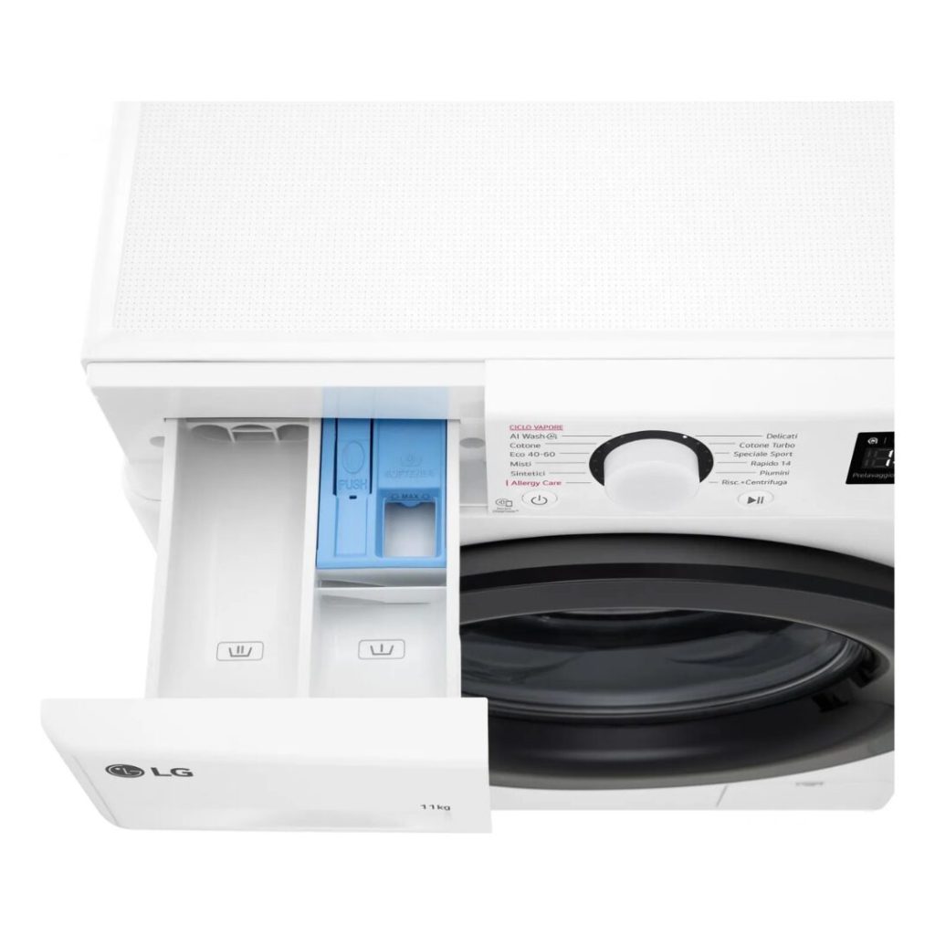 Lavatrice LG 11 Kg Classe A Profondità 57 cm Centrifuga 1400 giri Inverter Funzione Vapore - F4R3011NSWB