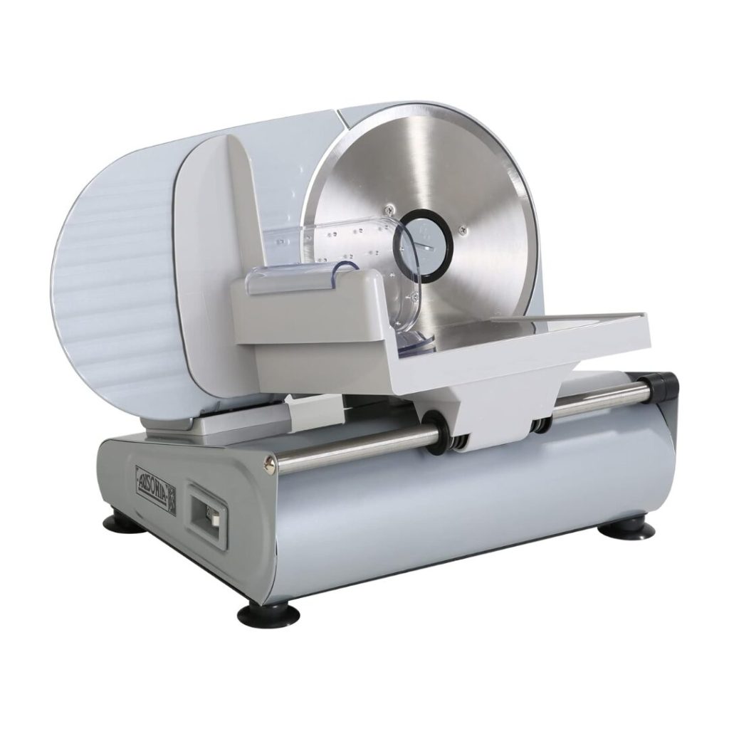 Affettatrice elettrica R. G. V. con Lama 19 cm E Motore 100W con Base In Acciaio - Ausonia190