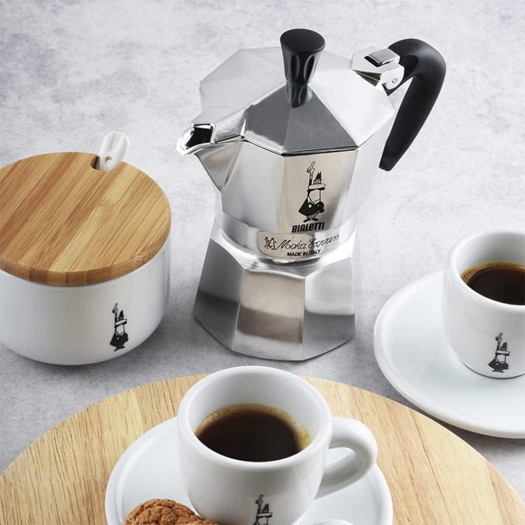 Caffettiera Moka Bialetti Express 2 Tazze Manico anti scottatura Non adatta a induzione (90 ml) Alluminio