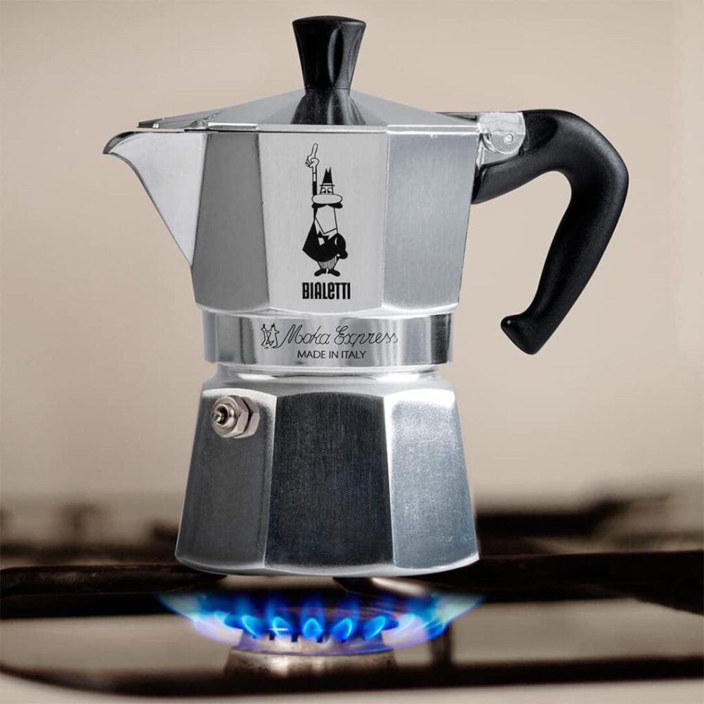 Caffettiera Moka Bialetti Express 2 Tazze Manico anti scottatura Non adatta a induzione (90 ml) Alluminio