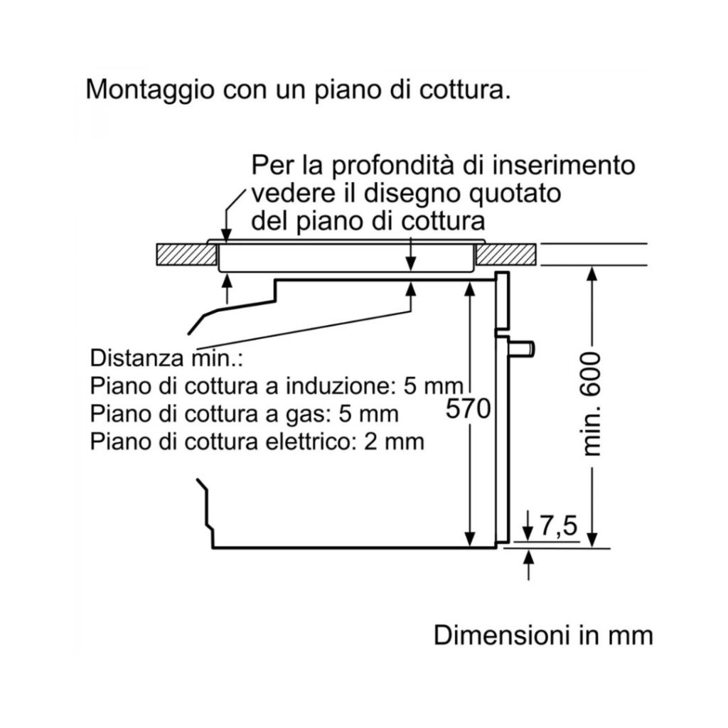 Forno Elettrico da Incasso Bosch Ventilato Multifunzione con Grill 71 Litri 60 cm Classe A+ | HQA574BB3 Serie 4